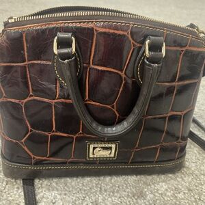 Dooney & Bourke Brown Croc-Embossed Leather Bag
